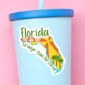 Florida Strong State Aufkleber, Hurrikan Helene Relief, Florida Aufkleber, Stärker als der Sturm Aufkleber, Hurrikan Milton