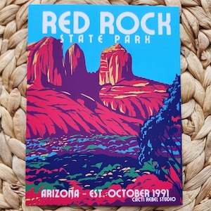 Red Rock State Park Postcard, Arizona National Park postcard, scenic Arizona postcard