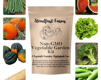 Non-GMO Vegetable Garden Kit- Seeds for Planting Now or Later- Garden Seed or Emergency Preparedness Item