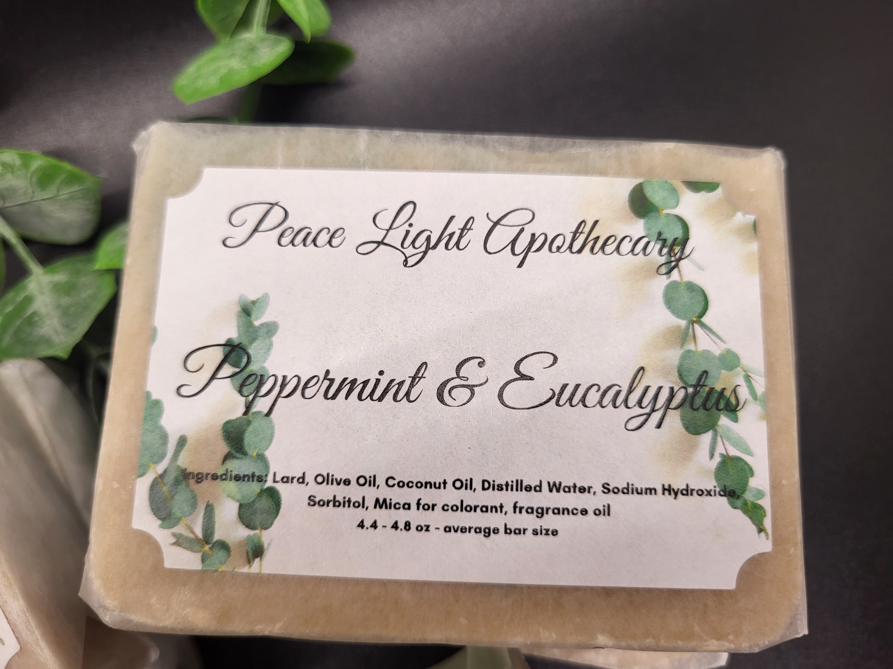 Peppermint and Eucalyptus 4.5 Oz Soap Bar - Etsy
