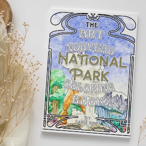Art Nouveau National Park Coloring Book: Watercolor Paper, 24 Pages