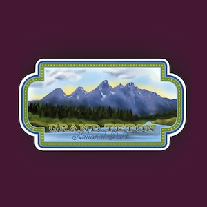 Vintage Inspired Grand Teton National Park Sticker | Retro Wyoming | Waterproof | Travel Decal |
