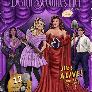 Death Becomes Her Broadway Vintage comic book cover art | Fine Art Print | Fan Art | New 2025 Tony nominated Musical