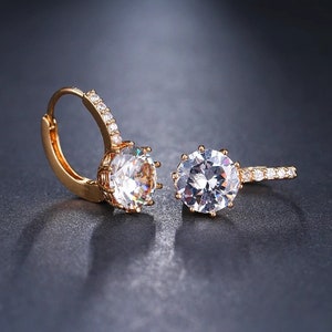 Gold Earrings For Women, Small Hoop Earrings, Cubic Zirconia Earrings, Gold Hoops, Statement Earrings, Gift For Her, Explore Now!