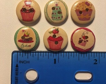 10 Boutons gâteaux cake cupcakes en bois Boutons bois 10 Boutons gâteaux cake cupcakes en bois Boutons bois