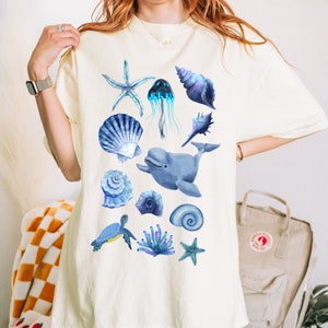 Zeemeermincore Zeeschelp Shirt Ocean Life Shirt Zeeschildpad Shirt Manatee Shirt Ocean Beach Hoodie Oceaan geïnspireerde stijl Coconut Girl Stay Salty