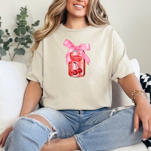 Coquette Baby Tee, Cherry Cola Shirt, Bow Shirt, Coquette Aesthetic, Coquette Clothing, Pink Bow, Bow Shirt, Soft Girl Aesthetic