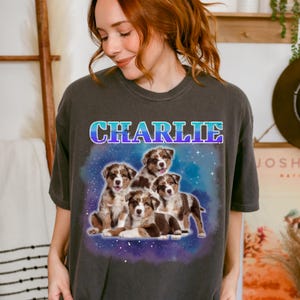 Custom Comfort Colors Vintage Bootleg Pet Shirt Pet Photo + Name Personalized Shirt Custom T Shirts Cat Shirt Dog Shirt 90&#39;s Tee Dog Lovers