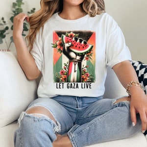 Free Palestine Shirt Watermelon Shirt Palestine Sweatshirt Gaza Palestine Art Protest Shirt Human Rights Shirt Let Gaza Live