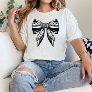 Kuffiyeh Palestine Shirt Free Palestine Shirt Palestine Sweatshirt Gaza Coquette Ribbon Palestine Art