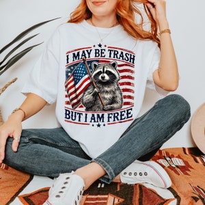 Chemise USA Comfort Colors Fourth Of July Chemise raton laveur Chemise Amérique Chemise drapeau USA Chemise Memorial Day Weirdcore Granola Girl