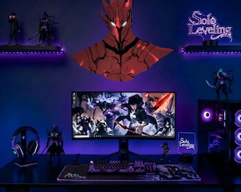 Solo Leveling Igris Holzwandkunst | Handgemachter Anime Resin Decor