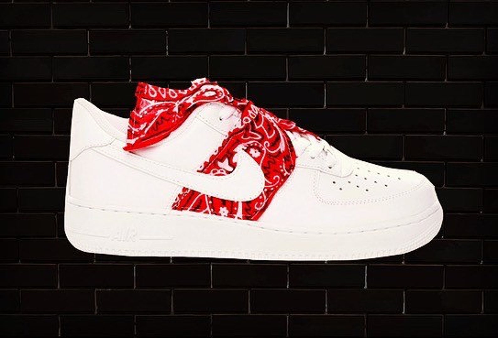 custom air force 1 red bandana