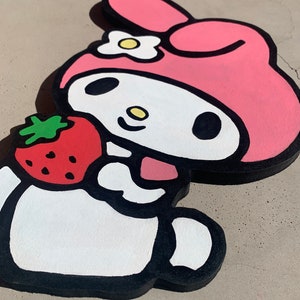 My Melody painting cutout, hello kittys party decor, Melody Party, Hellow Kitty Cut Outs,Sandio Centerpieces, my melody party decor
