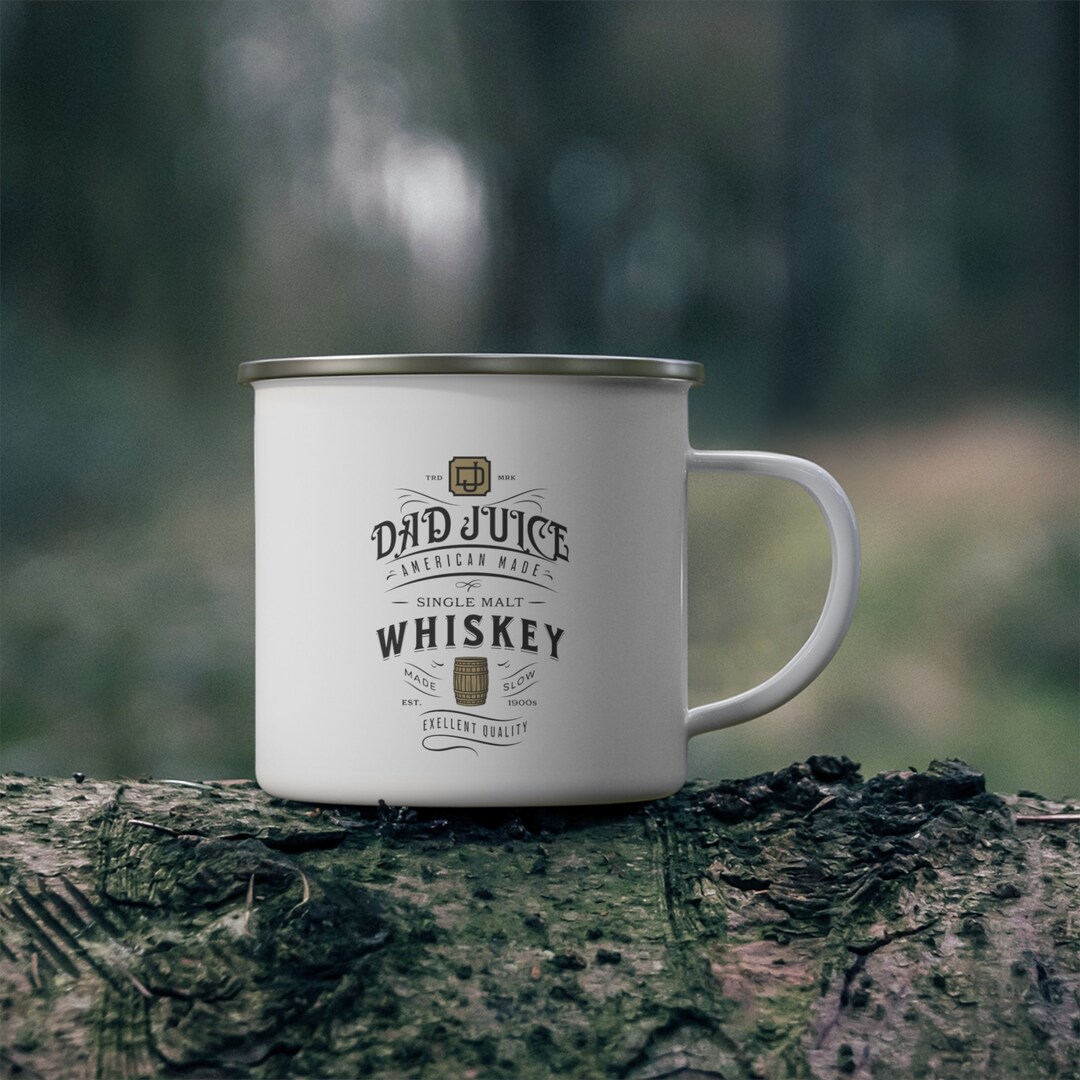 Whisky Camping Mug Dad Juice Camping Gear Tin Mug Etsy