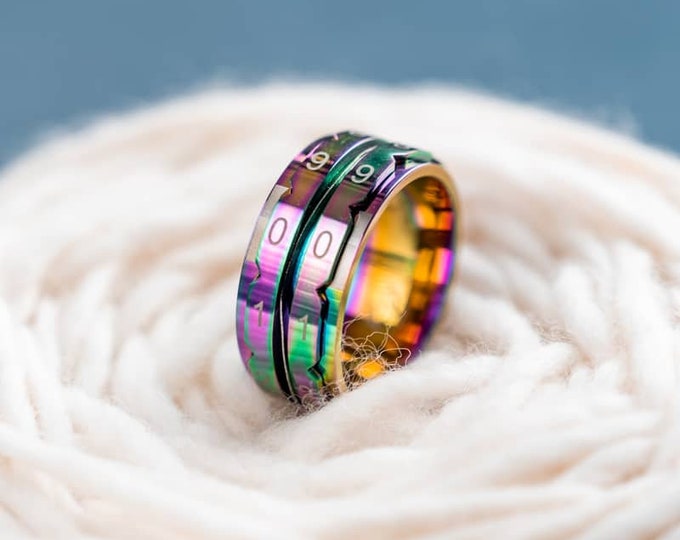 Rainbow Row Counter Ring, Knitting Row Counter, KnitPro Pink Stitch Counter, Knitters Gift