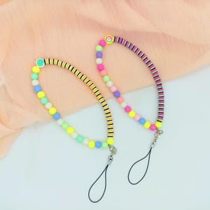 Beaded Phone Charm Strap, Cute beaded Wristlet, Handmade Beaded Strap, Phone Accessory, Acrylic phone charm