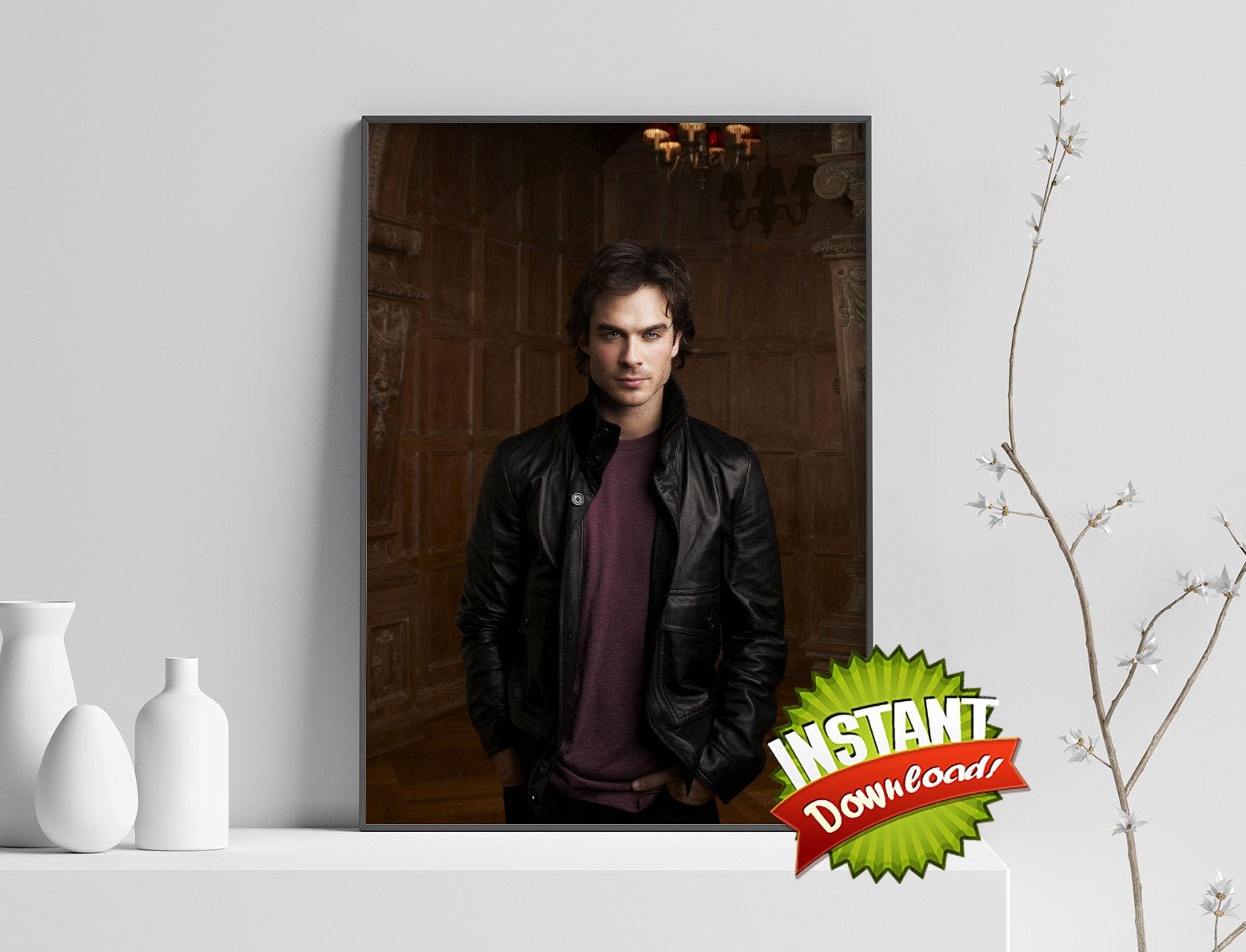 Damon Salvatore The Vampire Diaries Poster Printable Etsy