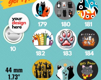Funny Cat Lover Button Pin – Custom Handmade 44mm Pinback