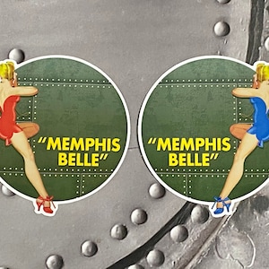 Red & Blue Memphis Belle Vinyl Sticker Combo Pack