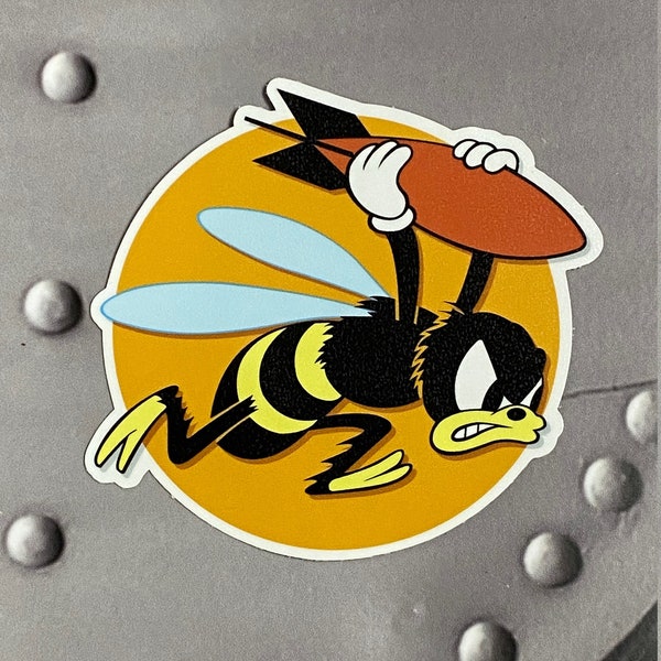 WWII Bomber Bee Squadron Vinyl Sticker
