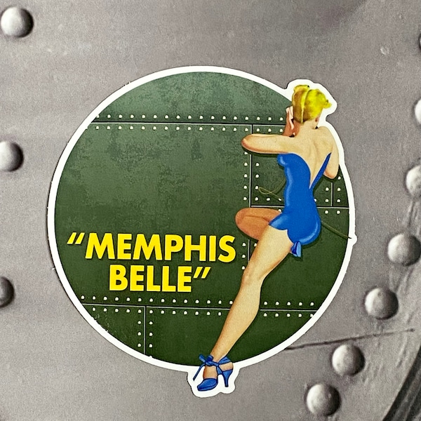 Memphis Belle Bomber Blue Vinyl Sticker