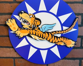 Flyer Tigers WWII Vintage Nose Art Wall Plaque