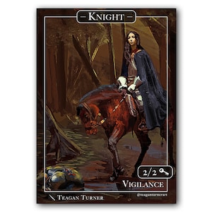 2/2 Knight Creature Token for MTG (Magic the Gathering)