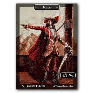 1/1 Human Red Creature Token for MTG (Magic the Gathering)