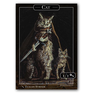 1/1 or 2/2 + Abilities - Cat Creature Token for MTG (Magic the Gathering) By Teagan Turner Art
