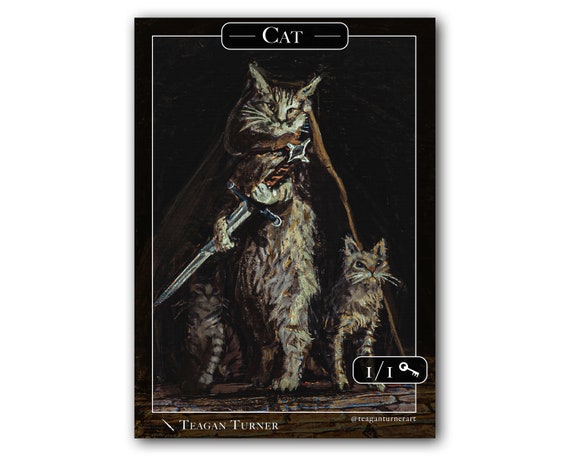 1/1 or 2/2 + Abilities - Cat Creature Token for MTG (magic the