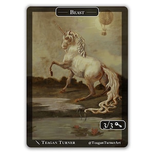 Ficha de criatura bestia 3/3 para MTG (Magic the Gathering)