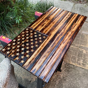 Wood Burned American Flag
