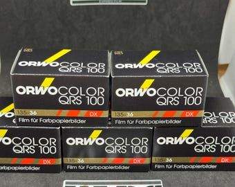 Lote de 5 películas Orwo Color QRS 100 color de 35 mm