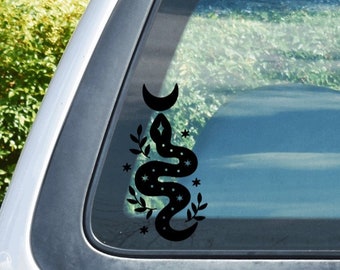 Car Decal Snake Moon Phase, Alternative, Healing Crystals, Witchy Vibes, Celestial, Vinyl Decals