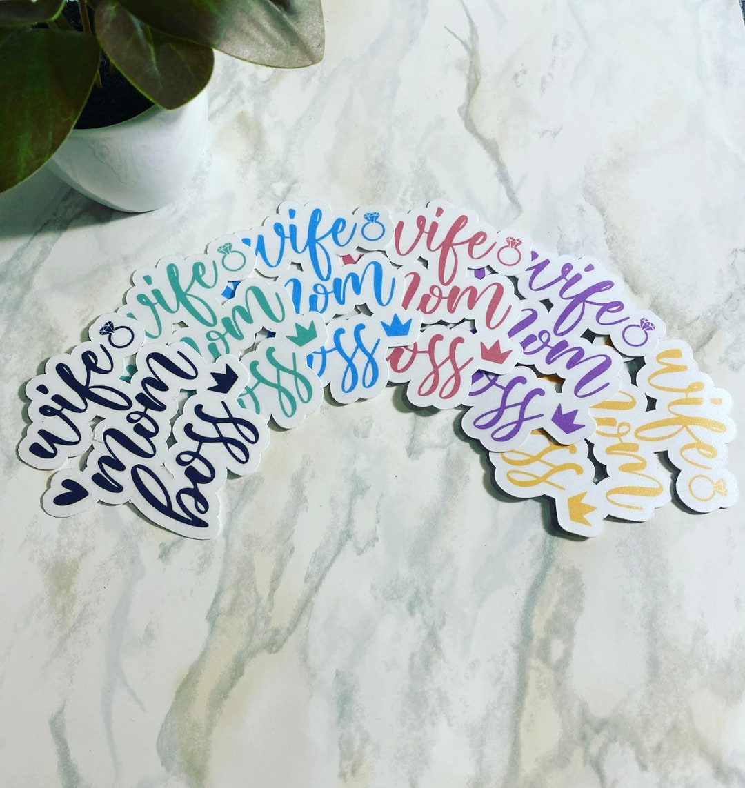 Sticker Wife Mom Boss - Hydroflask Stickers - Laptop Stickers ...