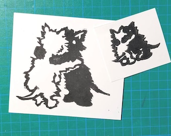 Kittens Hugging -- linocut prints and patches!