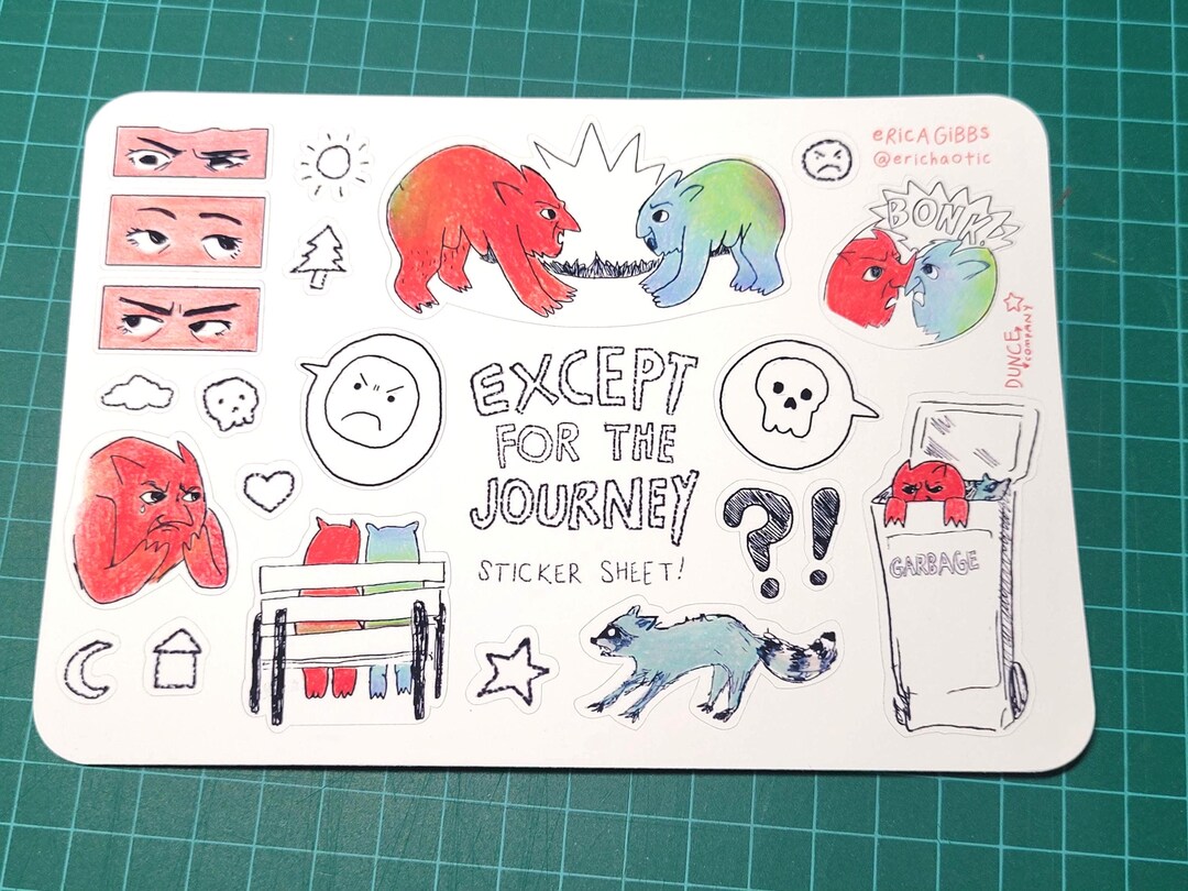 Silly Comic Illustration Sticker Sheet – Matte Vinyl Stickers - Etsy