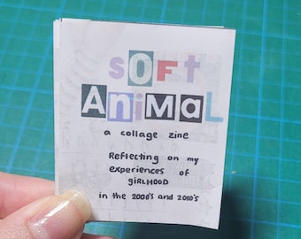 soft animal zine - mini collage art zine + bonus sticker!