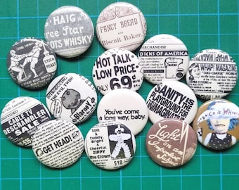 Vintage Ads - Pinback Buttons (with mystery pack option!)