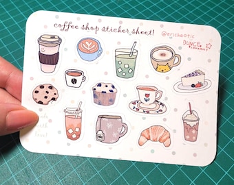 Coffee Shop Treats Sticker Sheet – Matte Vinyl Illustrations