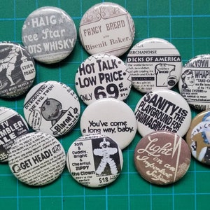 Vintage Ads - Pinback Buttons (with mystery pack option!)