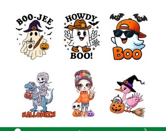 Spooky Season PNG, Halloween Ghost Graphic Pack,Boo Jee Ghost, Western Cowboy Ghost JPG, Printable Digital Download, PNG
