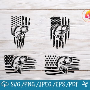 Vissen Svg Bundel, vissen svg, vissen USA vlag SVG, Svg-bestanden voor cricut / Instant Download Fot Cricut Design Space