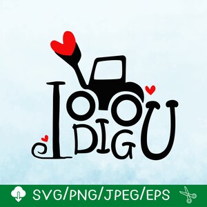 Ik Dig You SVG, Truck Valentijn SVG, Truck minnaar Valentijn SVG, Valentijnsdag voor cricut/Instant Download Fot Cricut ontwerpruimte