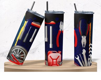 Mechanic Tools 20oz Skinny Tumbler: Automotive Oil Drip Design (PNG Digital Download)