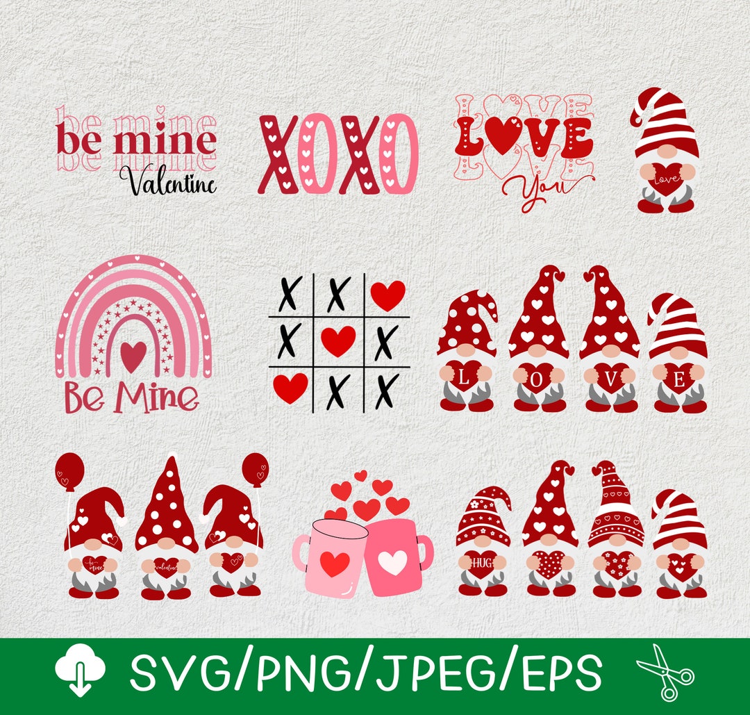 Valentines Svg Bundle , Valentine Day Svg,valentine Gnomes SVG, Cut ...