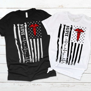 Nurse Heartbeat USA Flag SVG, arquivos Svg para cricut / download instantâneo para Cricut Design Space