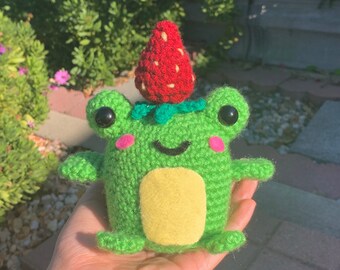 Stroobie the Strawberry Frog Amigurumi Plush