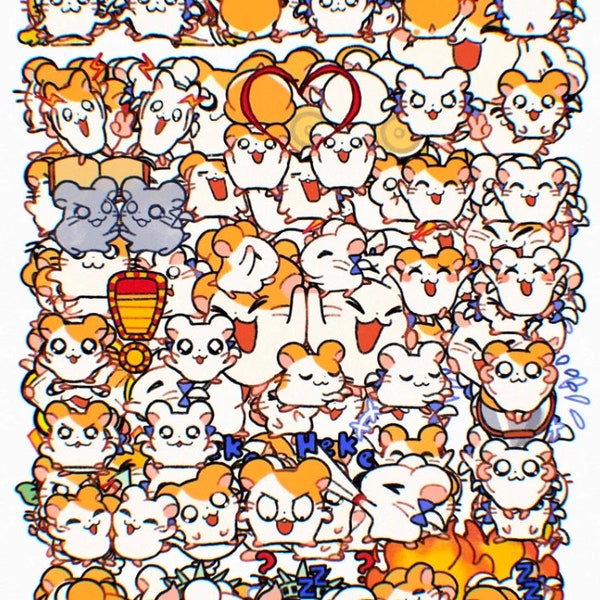 hamchat clear sticker sheet set